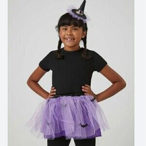 Forever 21 Purple Halloween Costume with Sparkly Tulle Kids Witch Costume OS